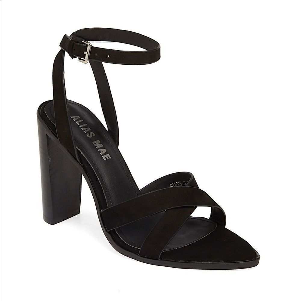 Alias Mae Sonny Leather Block Heel Sandals Black